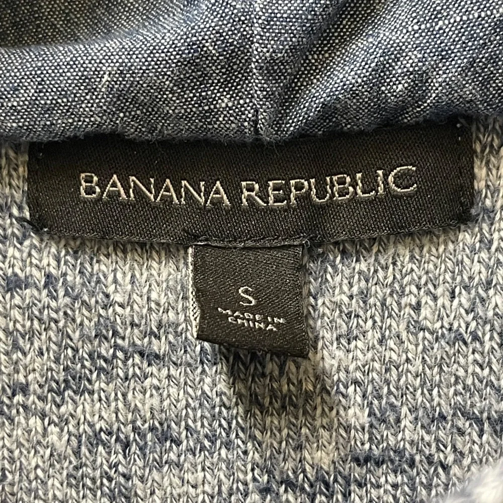 Banana Republic‎ Men's Small Hooded Blue Sweater Pullover Cotton Nautical Toggle
